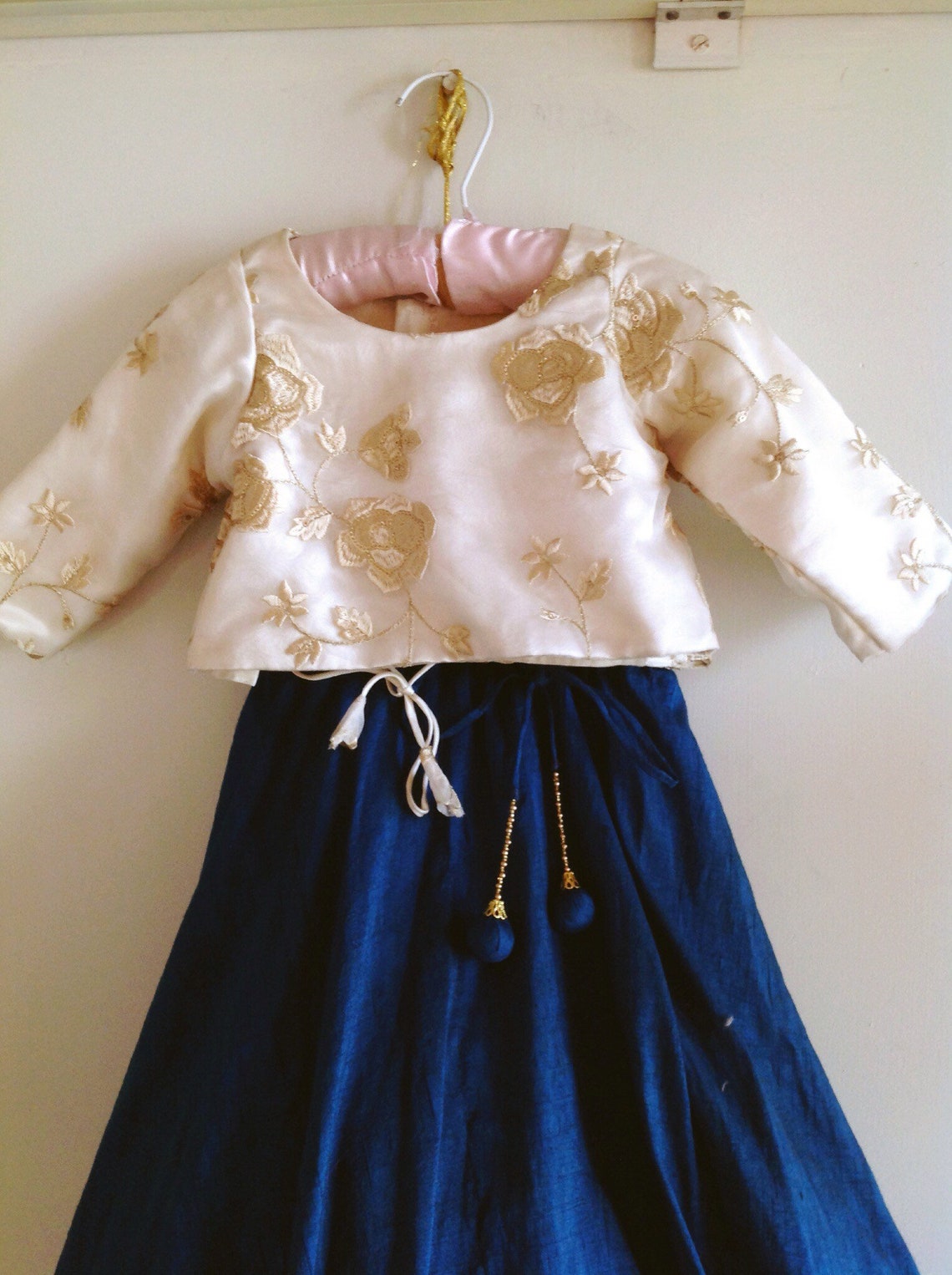 White Floral Printed Organza Skirt