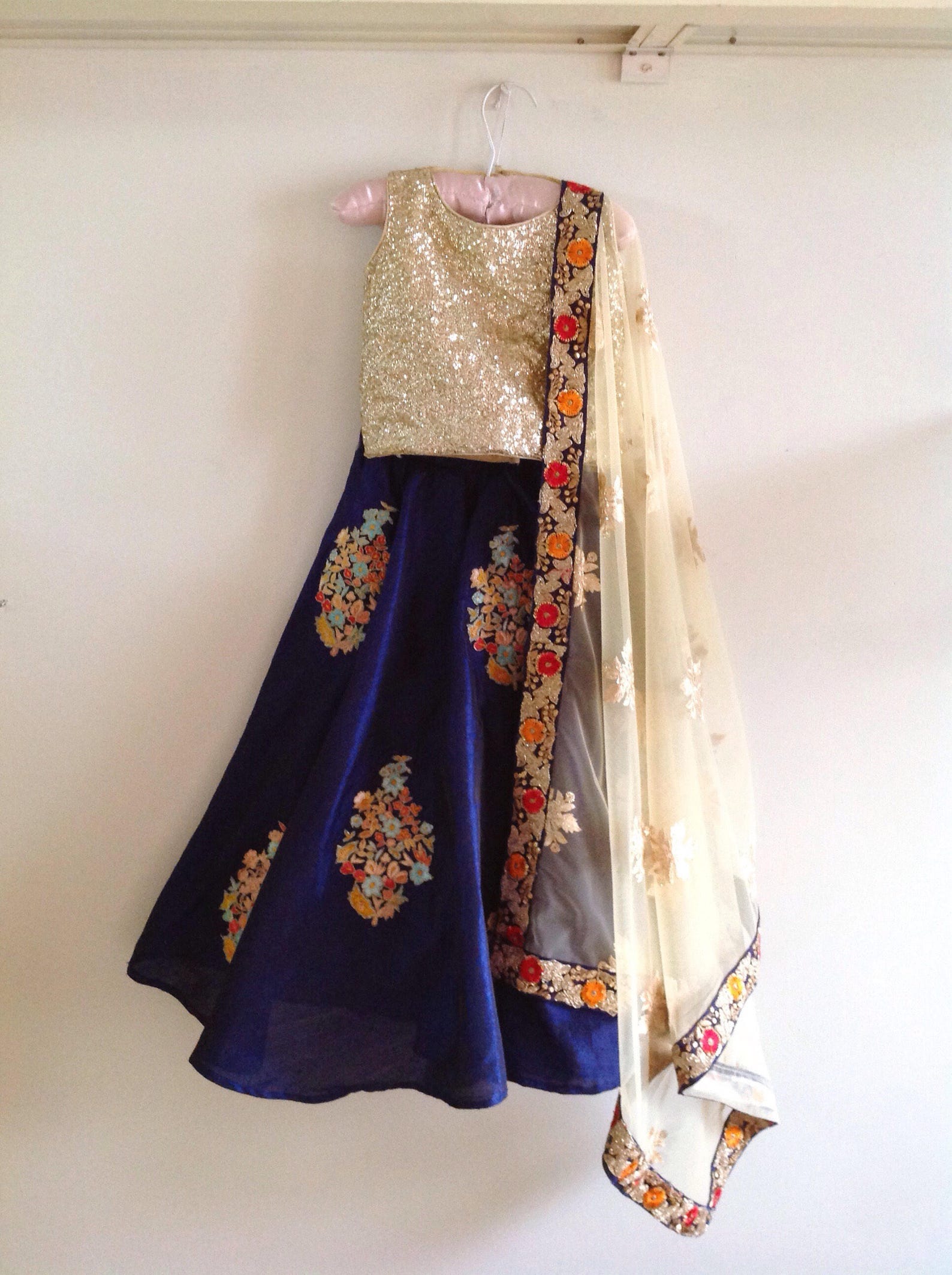 Premium Fendi Sequin Embroidered Co-Ord Lehenga Set for Women | Stitched Lehenga + Unstitched Blouse