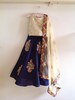 Floral hand embroidery lehenga with gold sequin blouse 