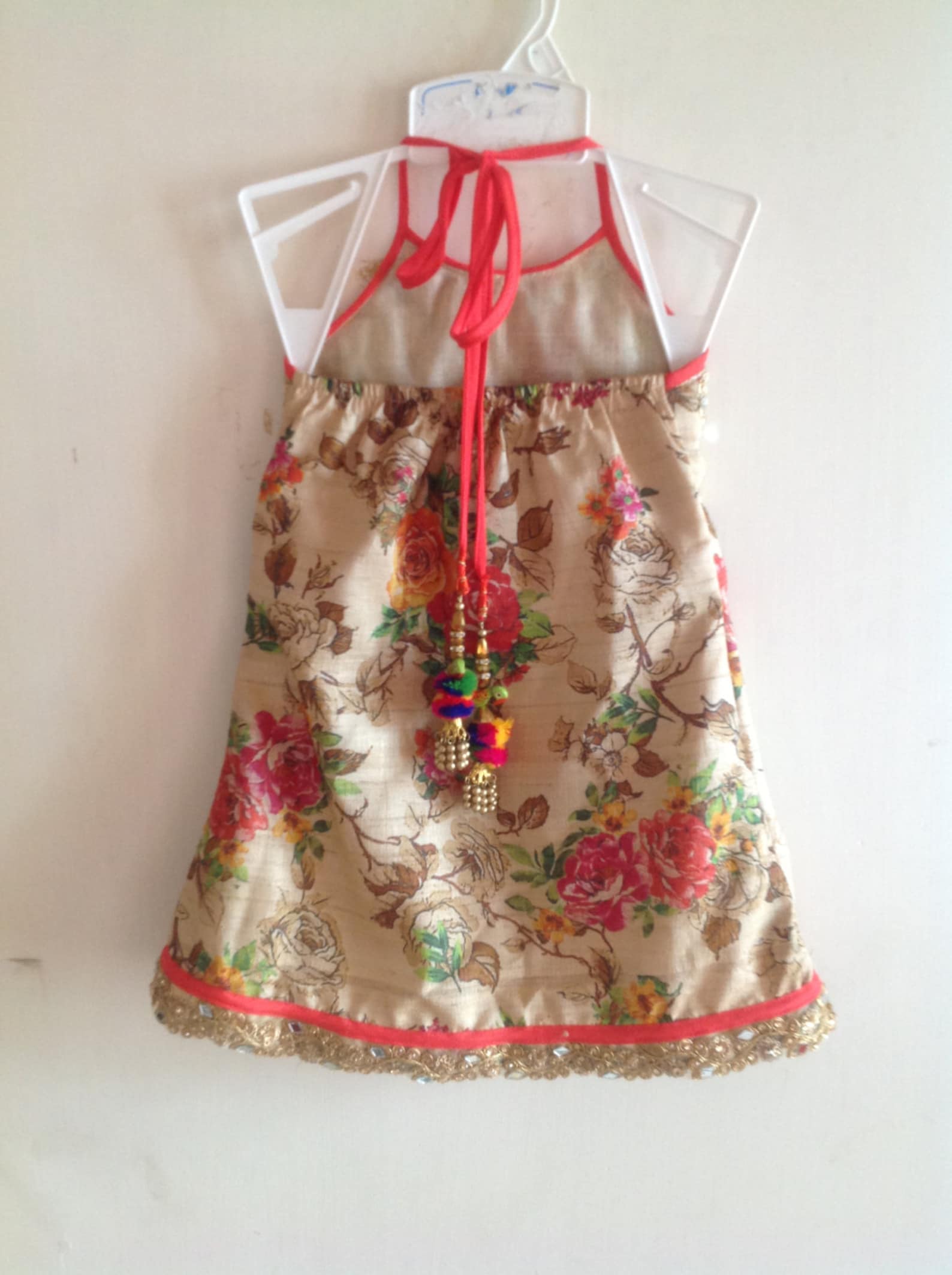 Dress with Floral-Patchwork-on-Helm