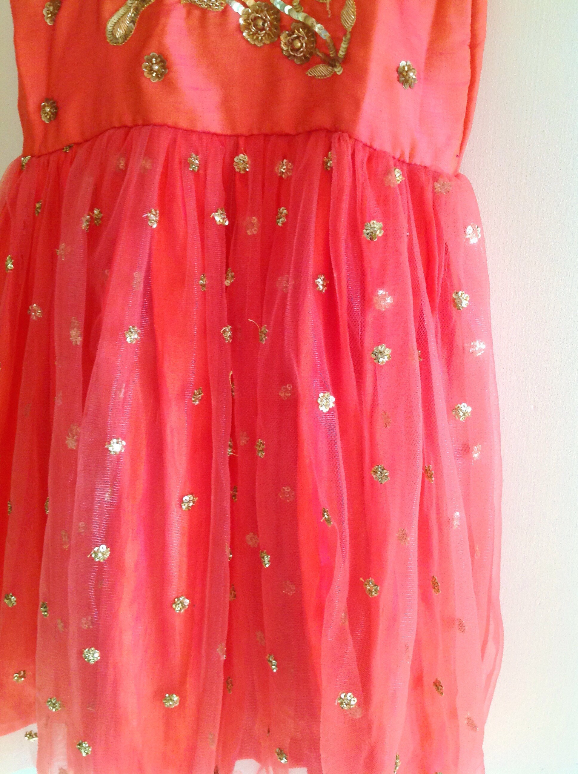 Hana Luxury Pret Embroidered Raw Silk 2 Piece Dress Peach Ripple main image 1