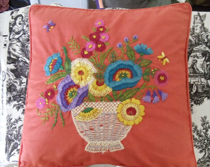 VINTAGE EMBROIDERY PILLOW Etsy