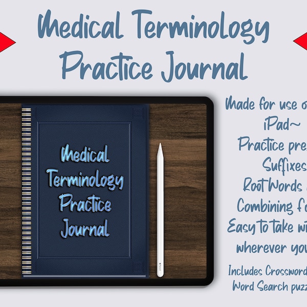 Digital Medical Terminology Practice Journal For Use With GoodNotes, Notability