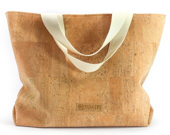 Big SHOPPER // Weekender // VEGAN Shopping bag // handmade // soft // cork textile // NO Real Leather