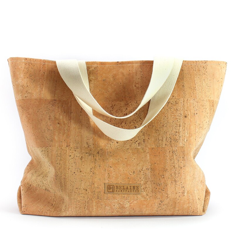 Big SHOPPER // Weekender // VEGAN Shopping bag // handmade // soft // cork textile // NO Real Leather image 1