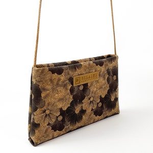 Flower Bag made of cork black brown image 2