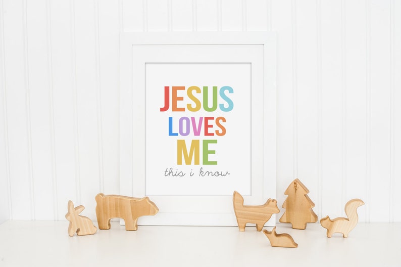 Jesus Loves Me Wall Art // Wall Prints // Playroom Print // Etsy