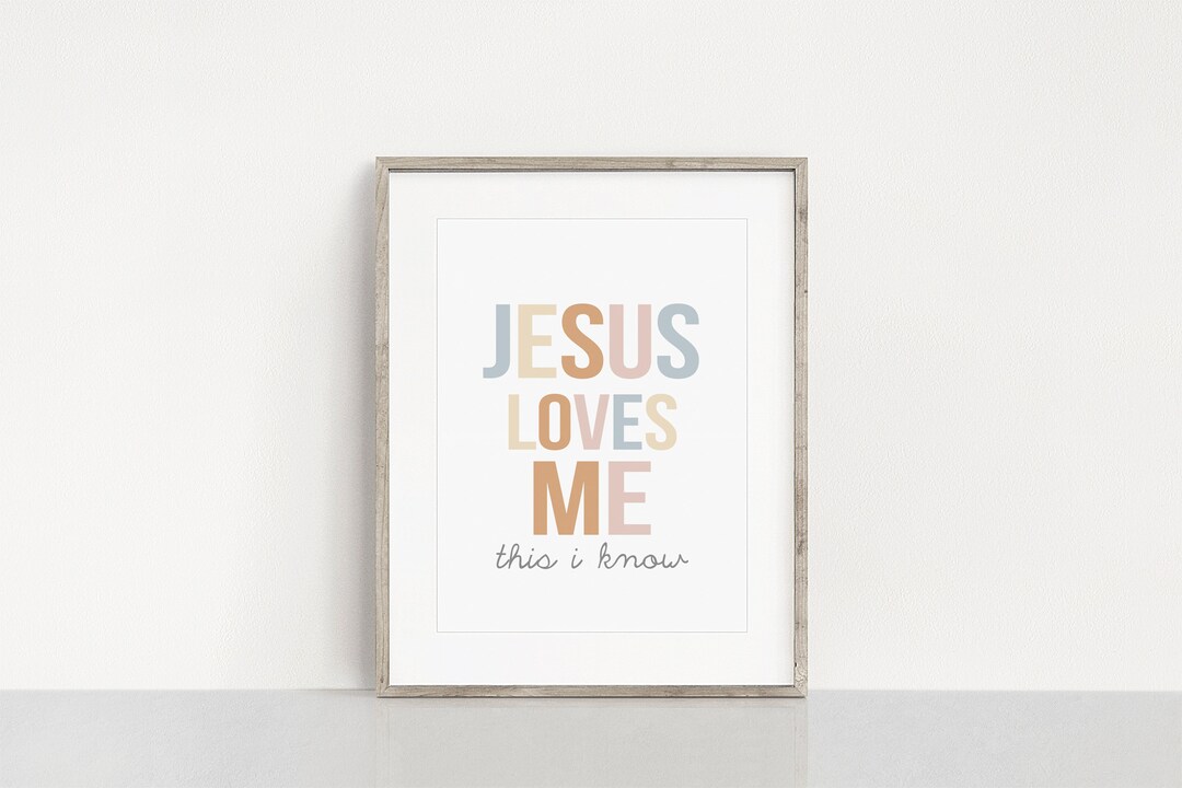 Jesus Loves Me Wall Art // Wall Prints // Playroom Print // Wall Art