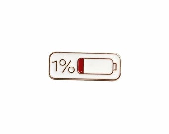 1% Social Battery Enamel Pin