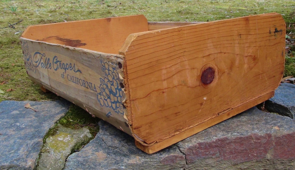 Vintage Wooden Box / Grape Harvesting Crate / Sunview Grape Etsy