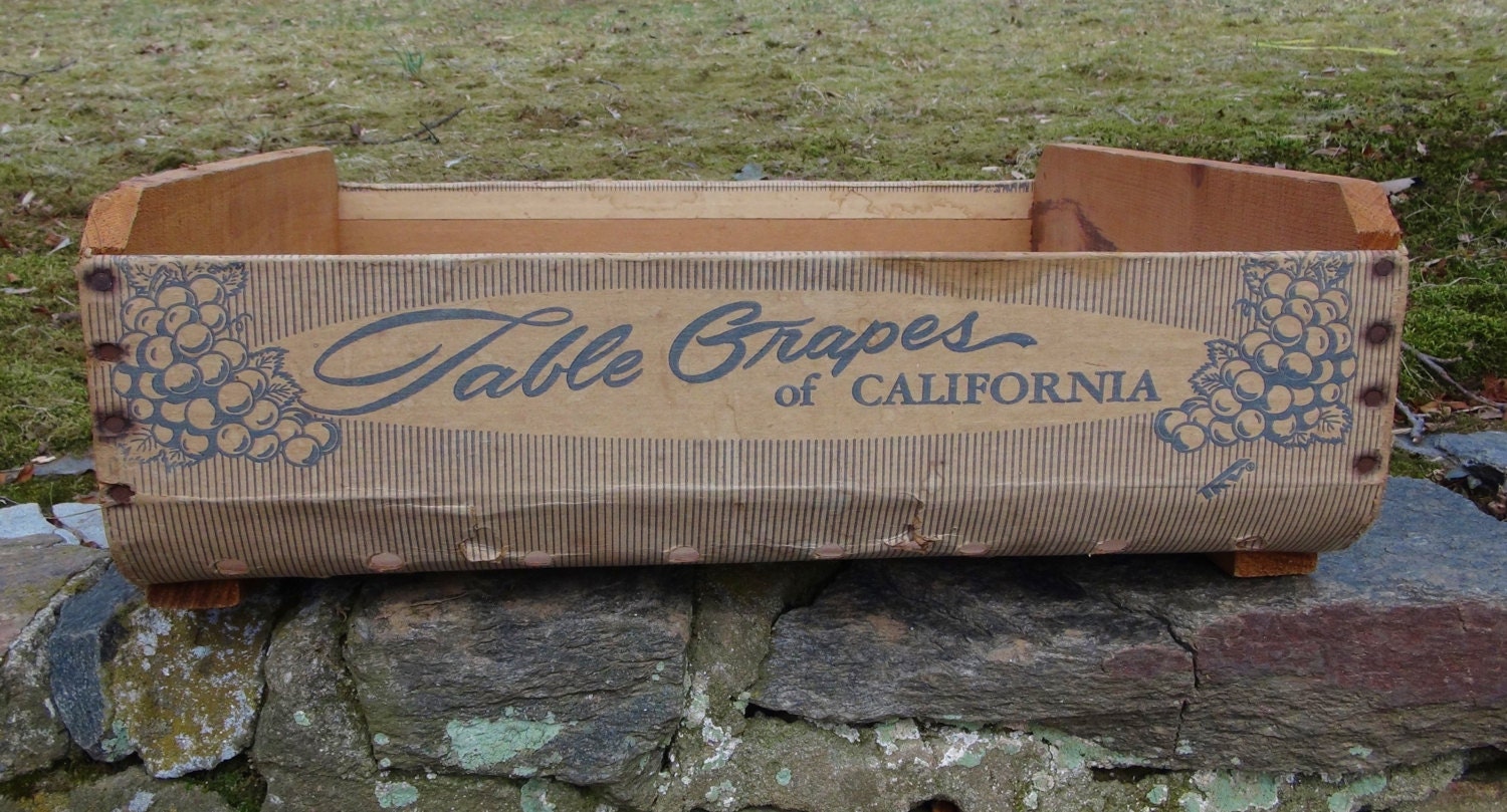 Vintage Wooden Box / Grape Harvesting Crate / Sunview Grape Etsy