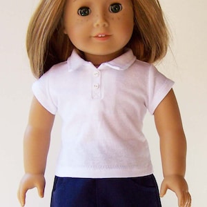 Polo Shirt for 18 inch dolls White
