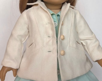 Swing Coat in Off White Microsuede for 18 inch dolls