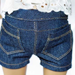 Dark Wash Denim Jean Shorts for 18 inch dolls image 2