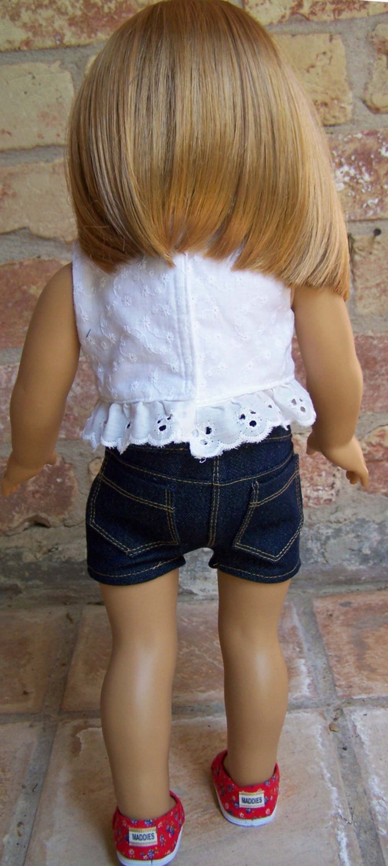 Dark Wash Denim Jean Shorts for 18 inch dolls image 5