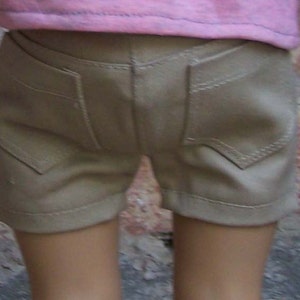 Khaki Twill Jean Shorts for 18 inch dolls image 2