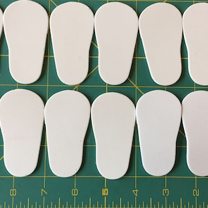 White 6mm foam Shoe Sole to fit 18" doll shoes