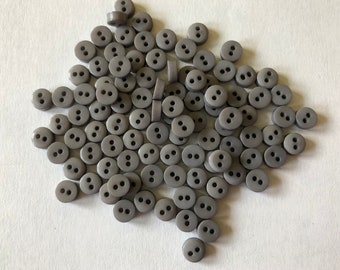 Tiny Buttons 6mm Gray qty 100 - doll buttons, craft buttons
