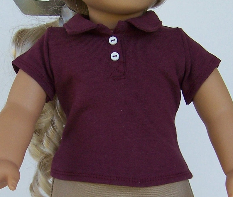 Polo Shirt for 18 inch dolls Maroon