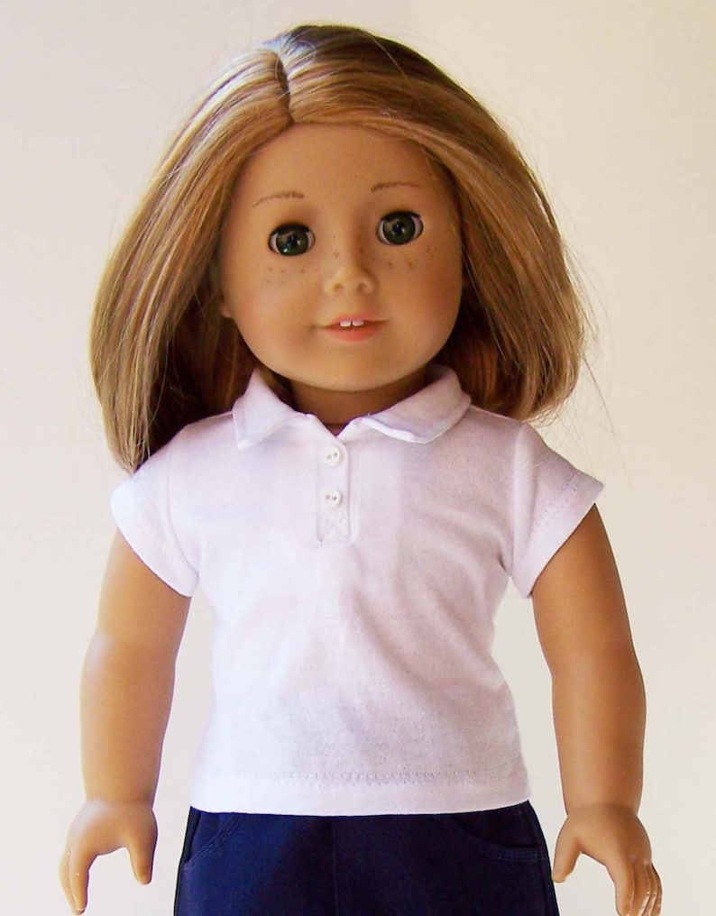 Polo Shirt for 18 inch dolls White