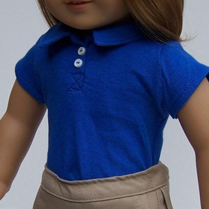 Polo Shirt for 18 inch dolls Royal Blue