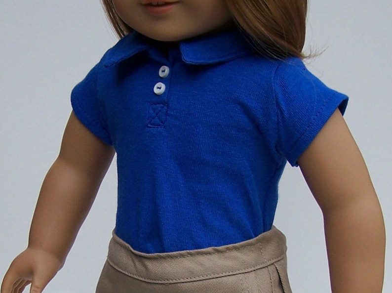 Polo Shirt for 18 inch dolls Royal Blue