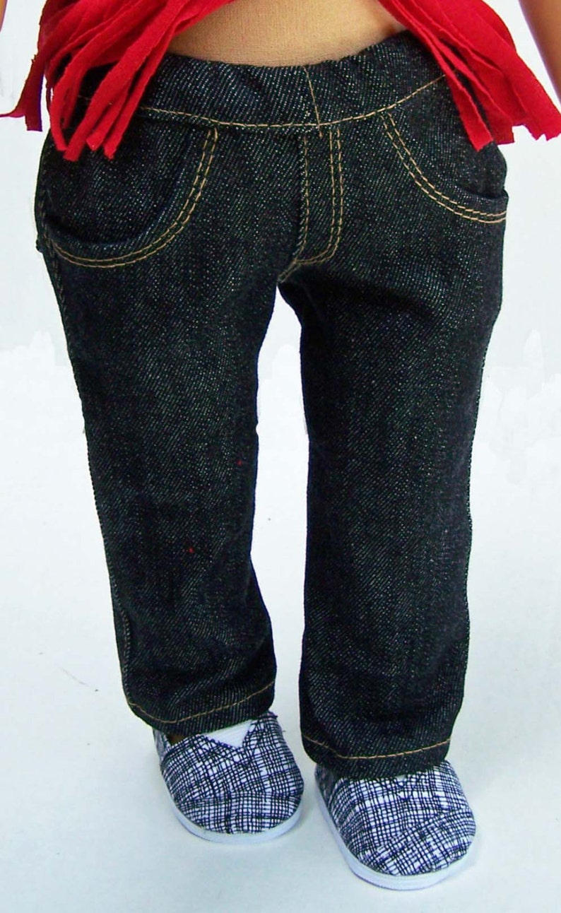 Black Stretch Denim Skinny Jeans for 18 inch dolls | Etsy