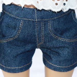 Dark Wash Denim Jean Shorts for 18 inch dolls image 1