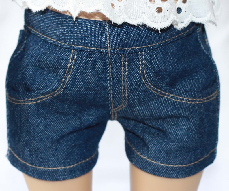 Dark Wash Denim Jean Shorts for 18 inch dolls image 1