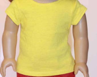 Cotton Knit Tee Shirt in many colors for 18 inch dolls