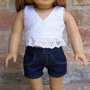 Dark Wash Denim Jean Shorts for 18 inch dolls image 4