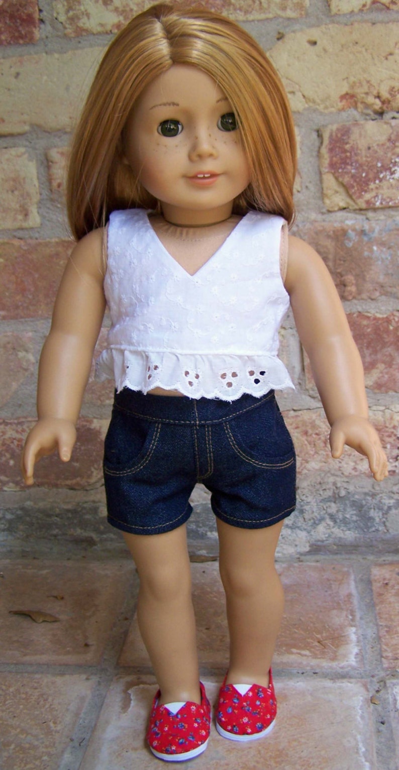Dark Wash Denim Jean Shorts for 18 inch dolls image 4