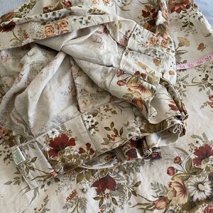 Vintage FLOWER print mid weight cotton curtain image 5