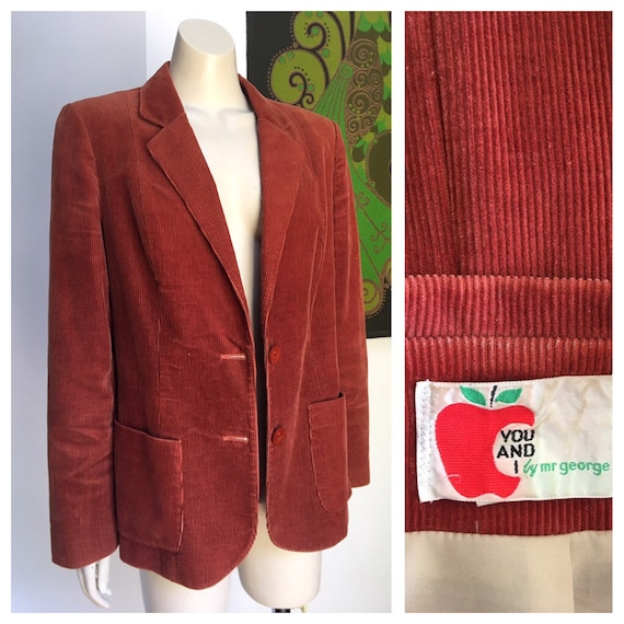 70's vintage Rust Corduroy blazer M