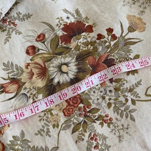 Vintage FLOWER print mid weight cotton curtain image 8