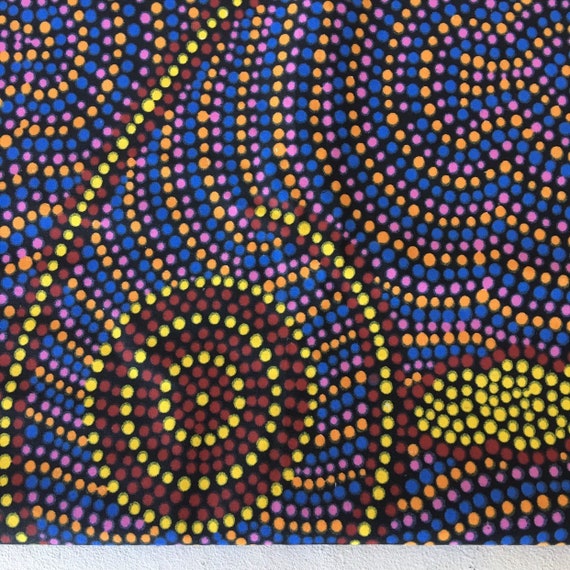 Aboriginal dot painting cotton fabric panels x 6 Etsy