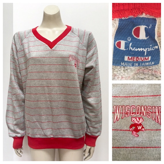 80's Vintage Wisconsin Badgers Champion grey red s