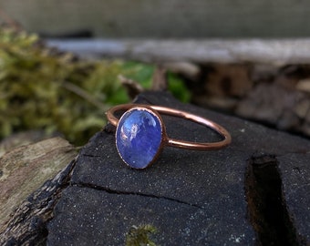Copper ring and tanzanite size 7.5 US