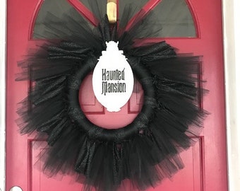 Haunted Mansion themed plaque/wreath