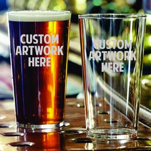 Personalized 16oz Beer Glass - Custom engraved Pint glass for Wedding, Groomsmen, Fathers Day, Birthday or Barware Gift