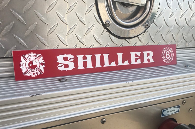 Firefighter gear locker name plate Etsy