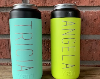 12oz Laser Etched Slim Yeti Colster