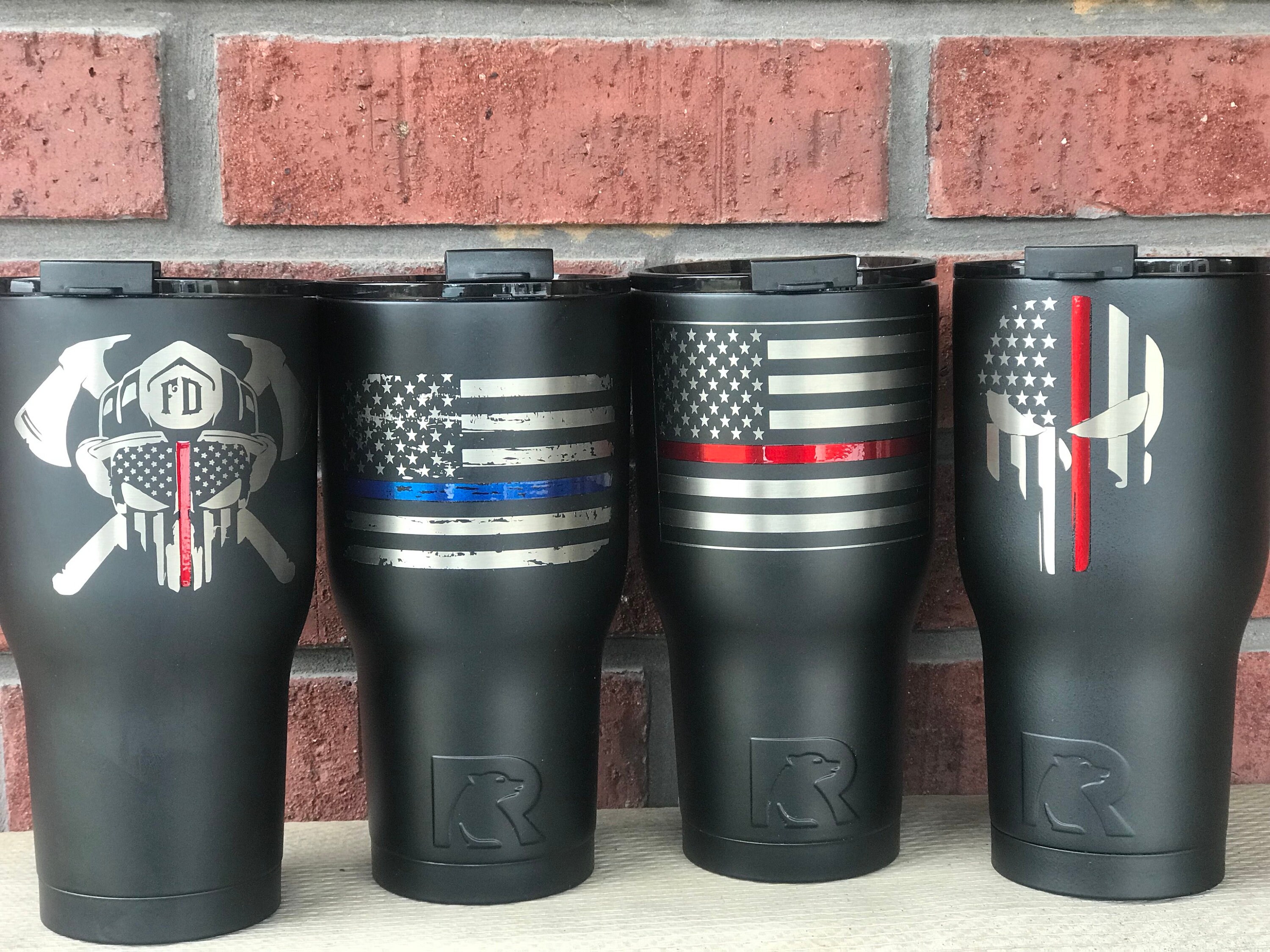 Firefighter Police EMS thin blue line, thin red line-- RTIC Brand