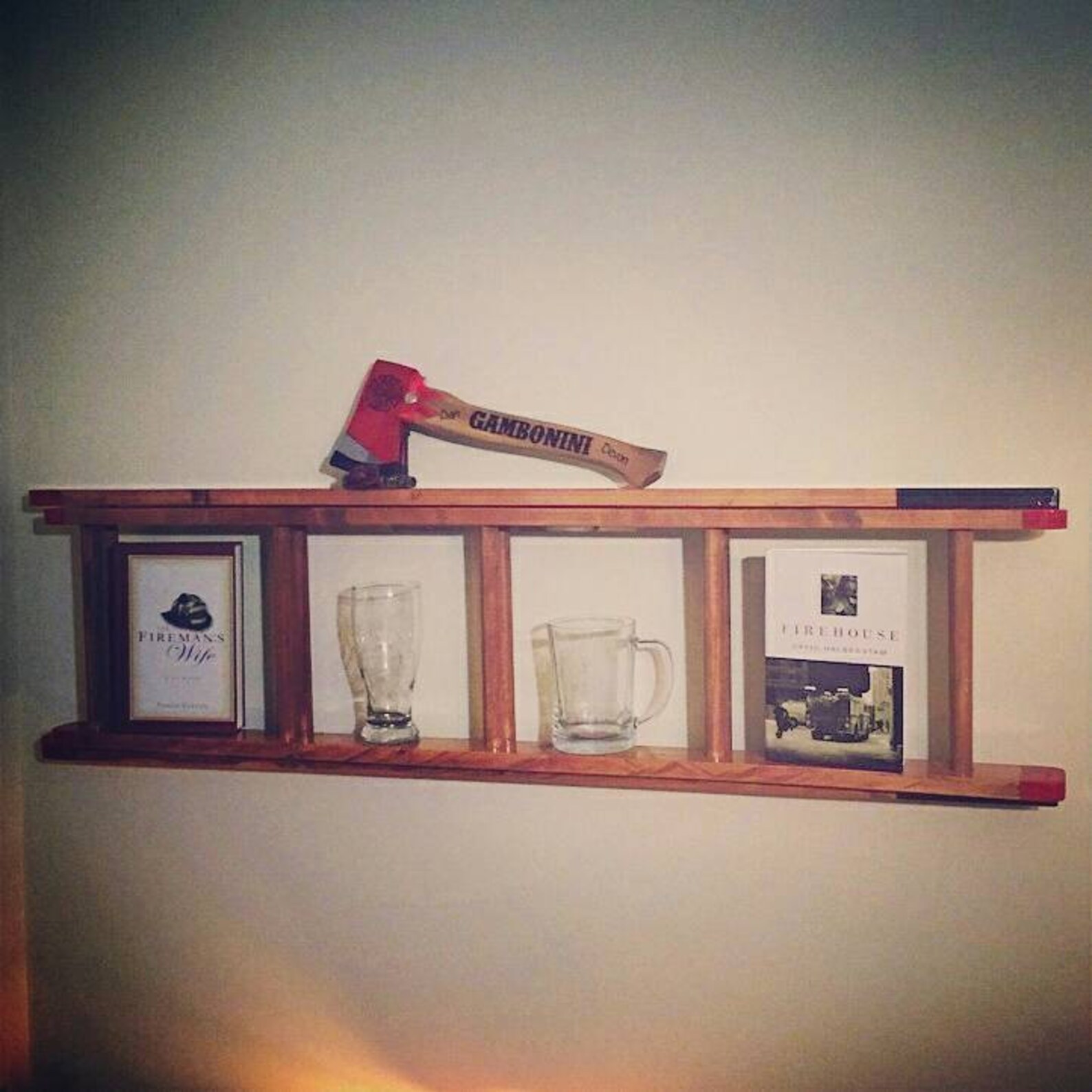 Wood Fire Sevice Ladder Replica Shelf. Etsy