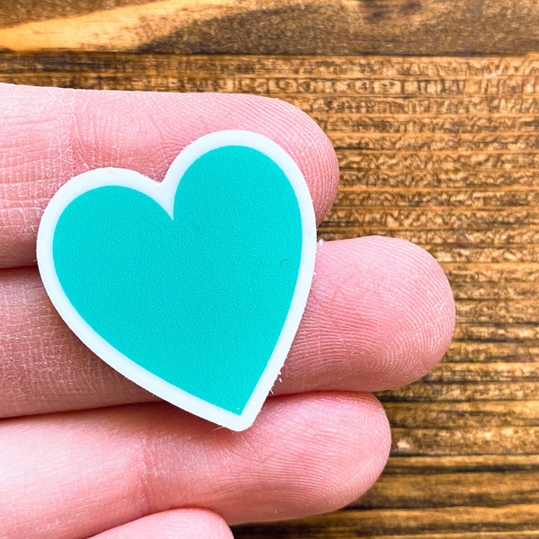 Itty Bitty Turquoise Heart Vinyl Sticker | Laptop and Water Bottle Sticker Decal