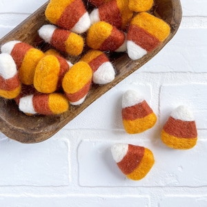 Felt Candy Corn | Muted Tones | Copper Gold Fall Halloween Decor | Vase Filler, Table Scatter