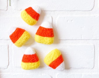 Felt Candy Corn | Bittersweet Orange Yellow Fall Halloween Decor | Vase Filler, Table Scatter