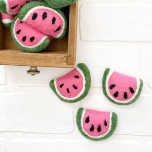 Felt Watermelon | Spring Summertime Fruit | Pink Vase Filler, Table Scatter, Tiered Tray Decor