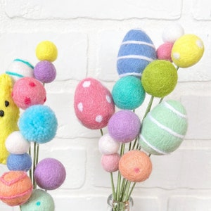 Pom Cluster Hatch You Later Easter Egg Springtime Pom Flower Bouquet image 1