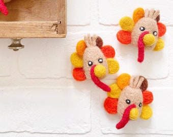 Felt Turkey | Thanksgiving Decoration | Vase Filler, Table Scatter, Tiered Tray Decor